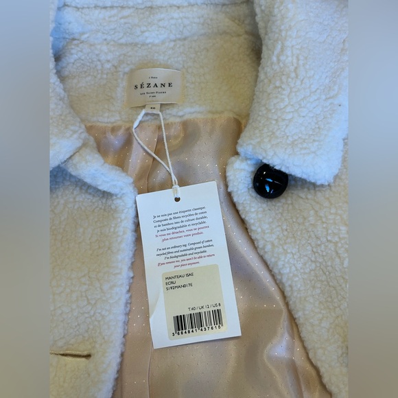 NWT Sézane ISAE Teddy Coat SZ 8 / 40 - Picture 11 of 16